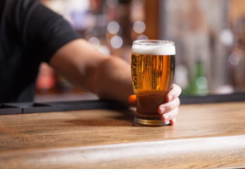 glass of beer on the table