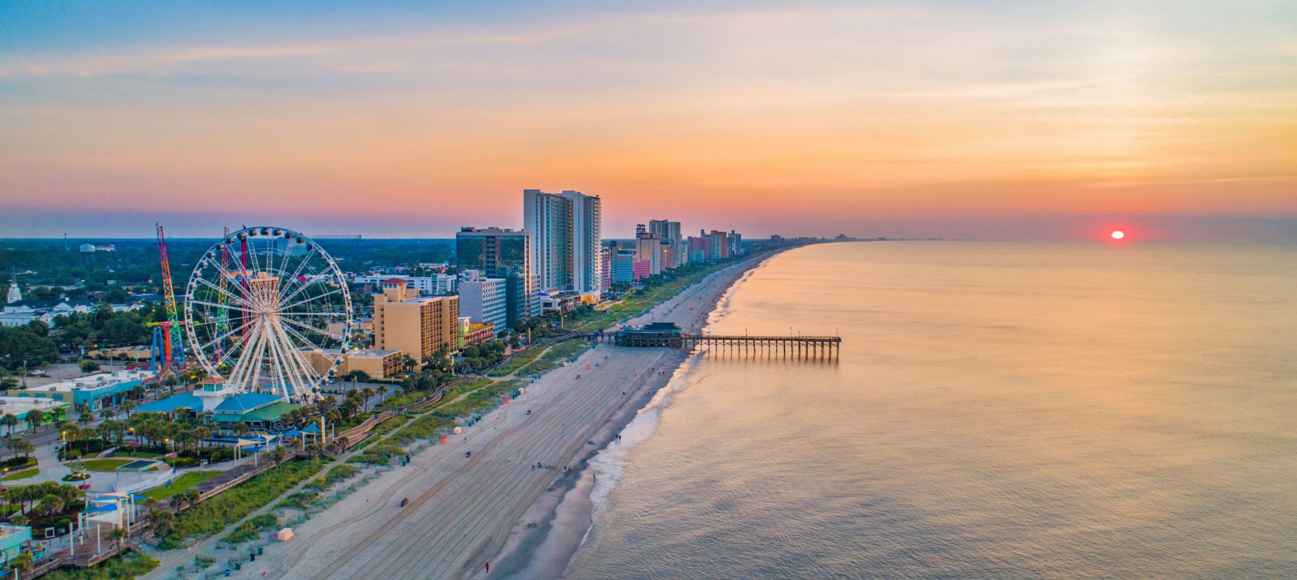 Aerial view of Myrtle Beach, in South Carolina, USA.