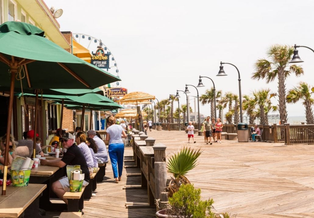 Myrtle Beach Boardwalk & Promenade, Myrtle Beach, South Carolina, USA.