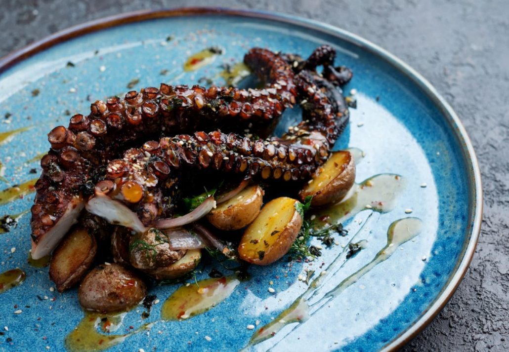 grilled octopus with potatoes