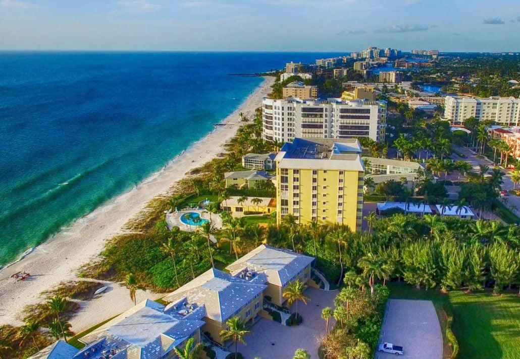 The coastline of Naples, in Florida, USA.