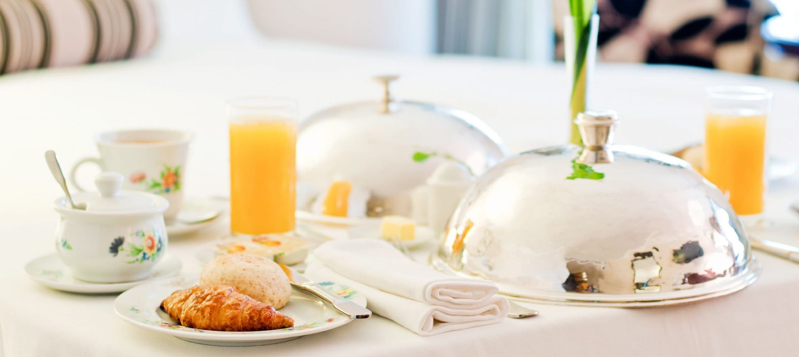 food on a table in a hotel room