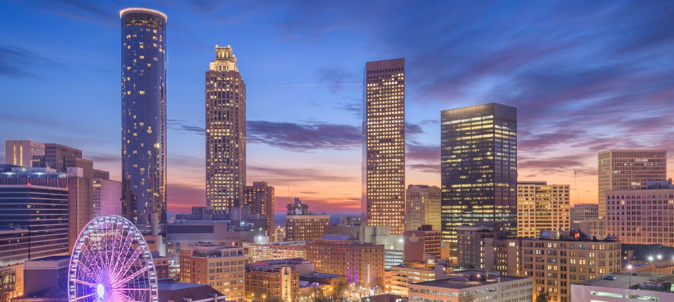 atlanta skyline sunset