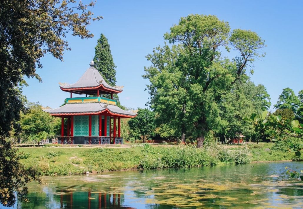 The Chinese Pagoda of the Victoria Park, in London, England.