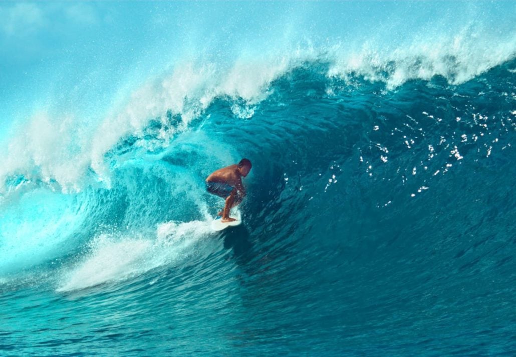 a man surfing