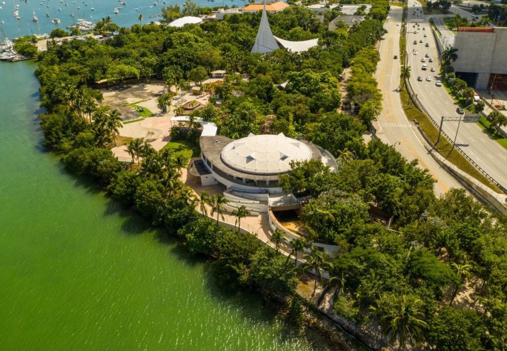 Aerial drone photo Jungle Island Miami, Florida, USA.