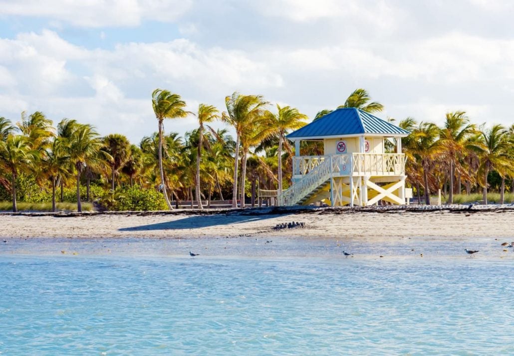 Beautiful Crandon Park Beach located in Key Biscayne in Miami, Florida, USA.