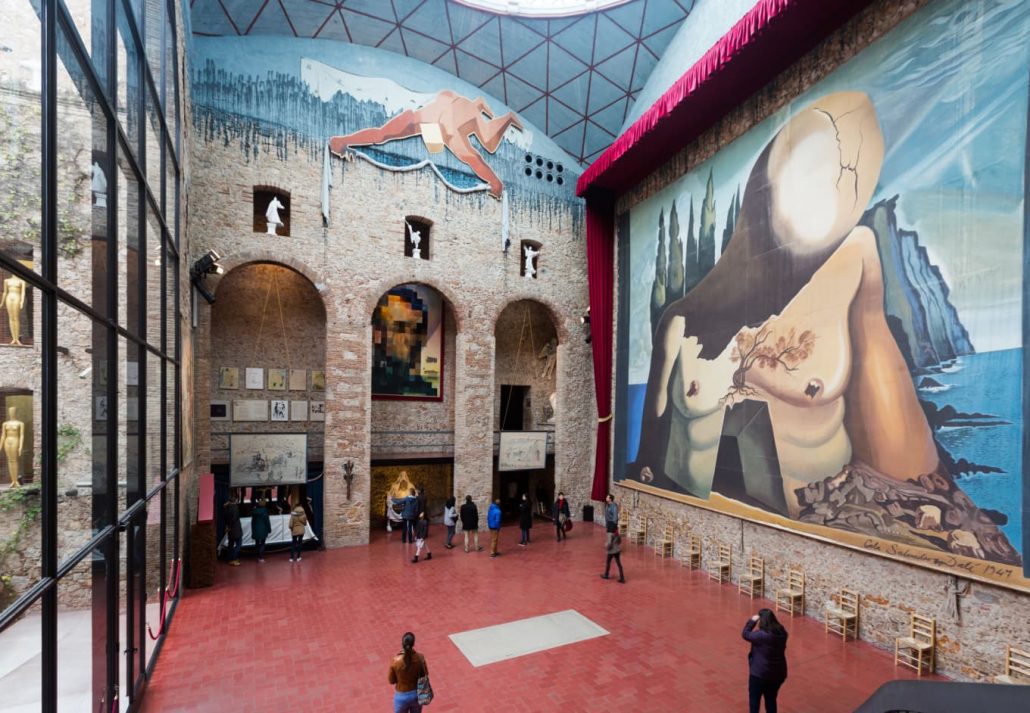 Hall with "Curtain for labyrinth" in The Dali Theatre and Museum (Teatre-Museu Dali), Catalonia, Spain.