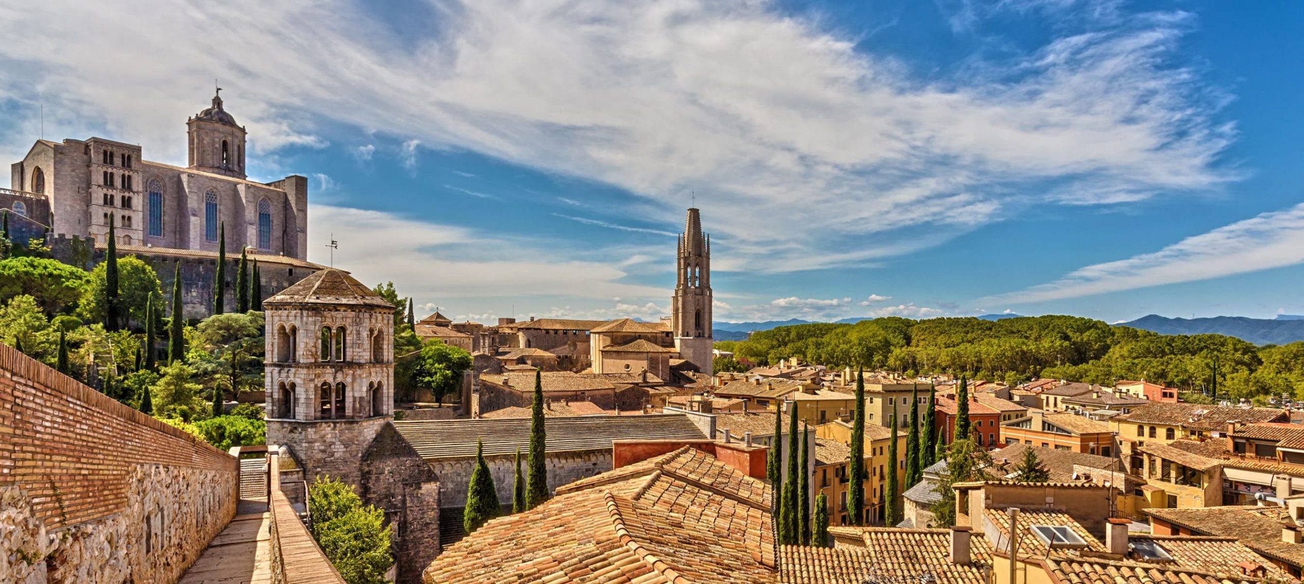 Skyline of Girona, Spain.