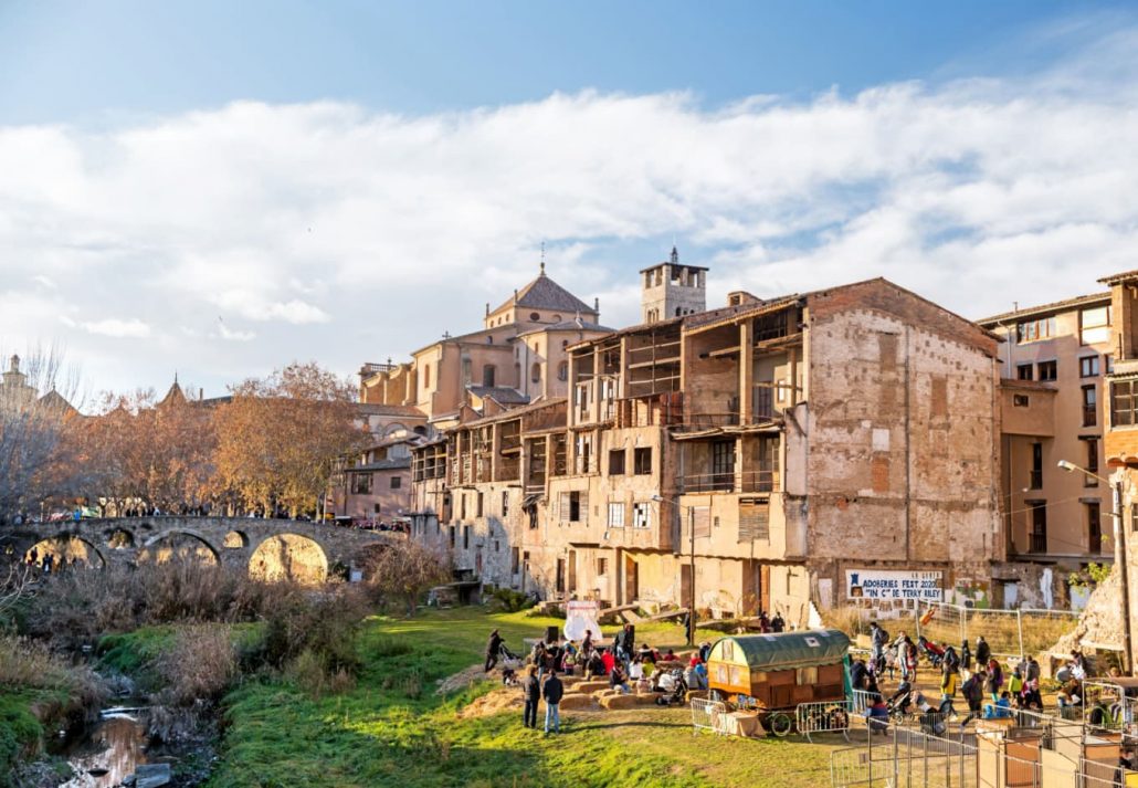 The Christmas market in the Medival Town of Vic, Spain.