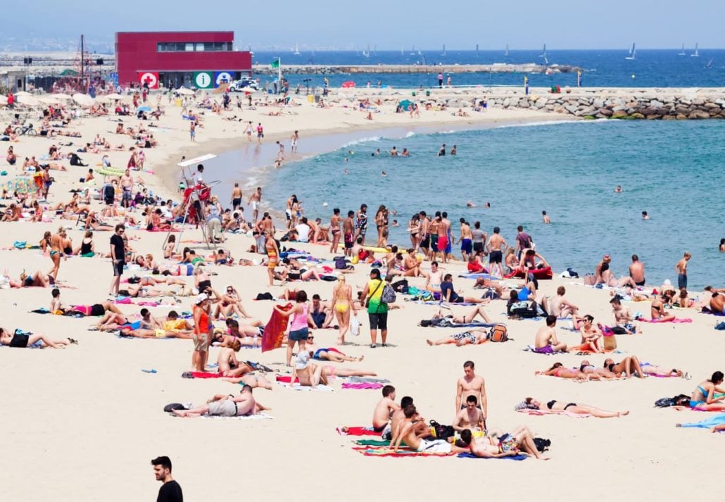 Bogatell Beach, in Barcelona, Spain.