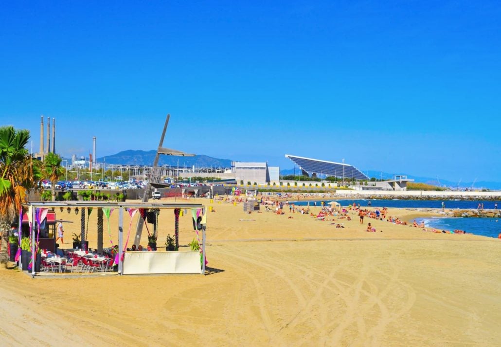 Mar Bella Beach, in Barcelona, Spain.