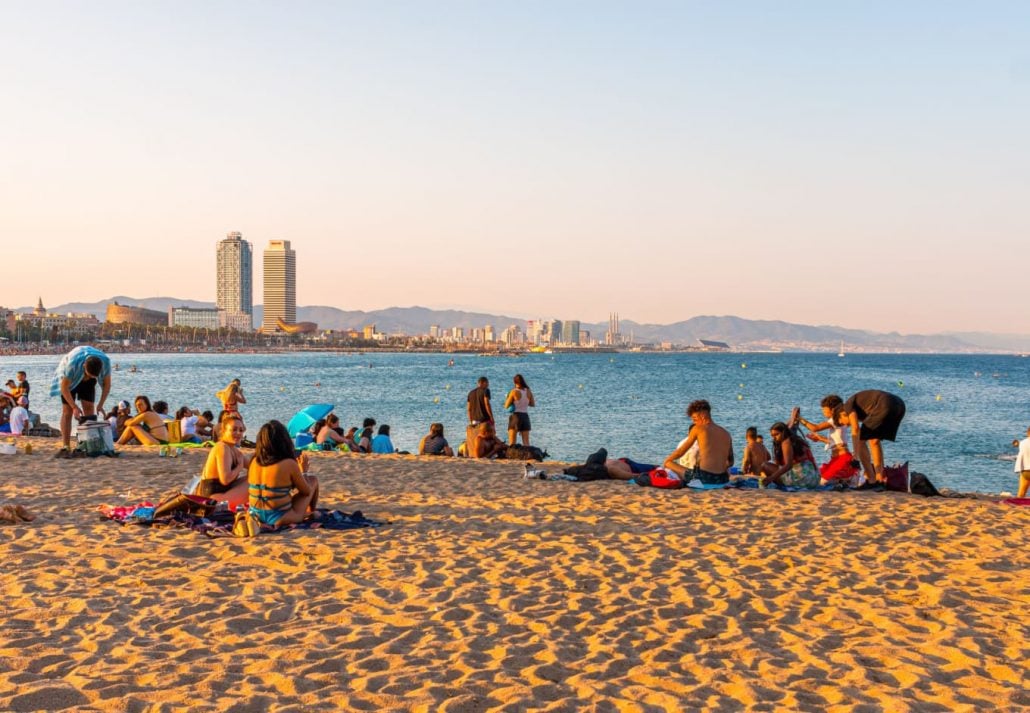 Nova Mar Bella Beach, Barcelona, Spain.