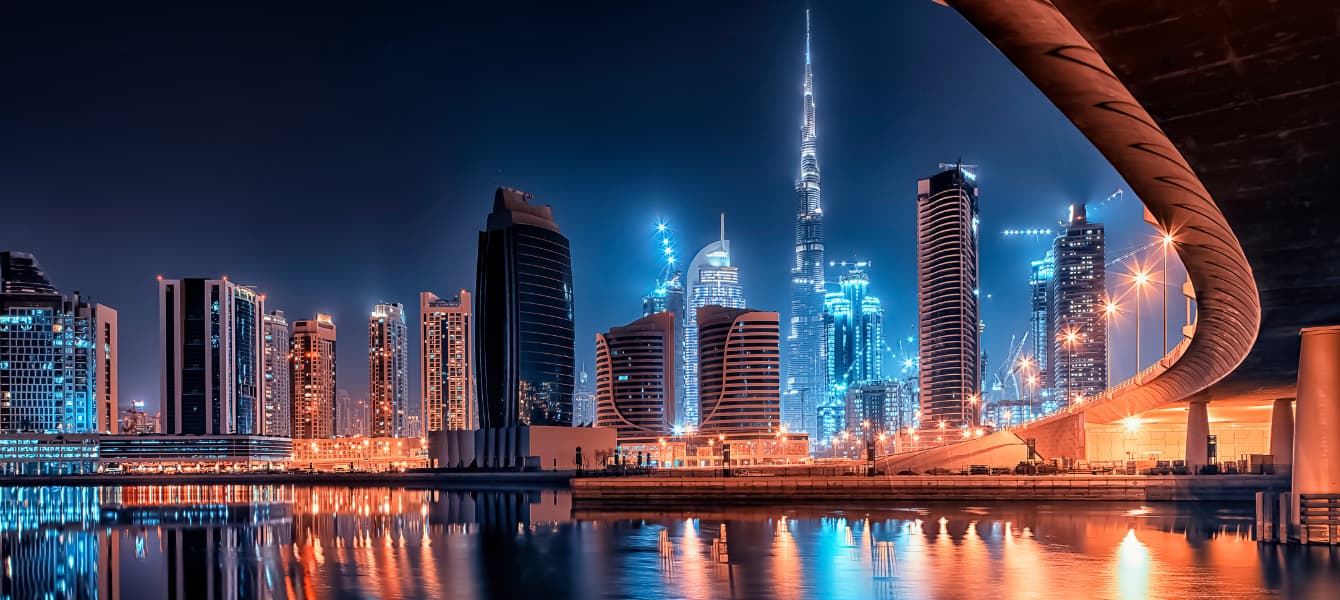 Downtown Dubai - dubai skyline night