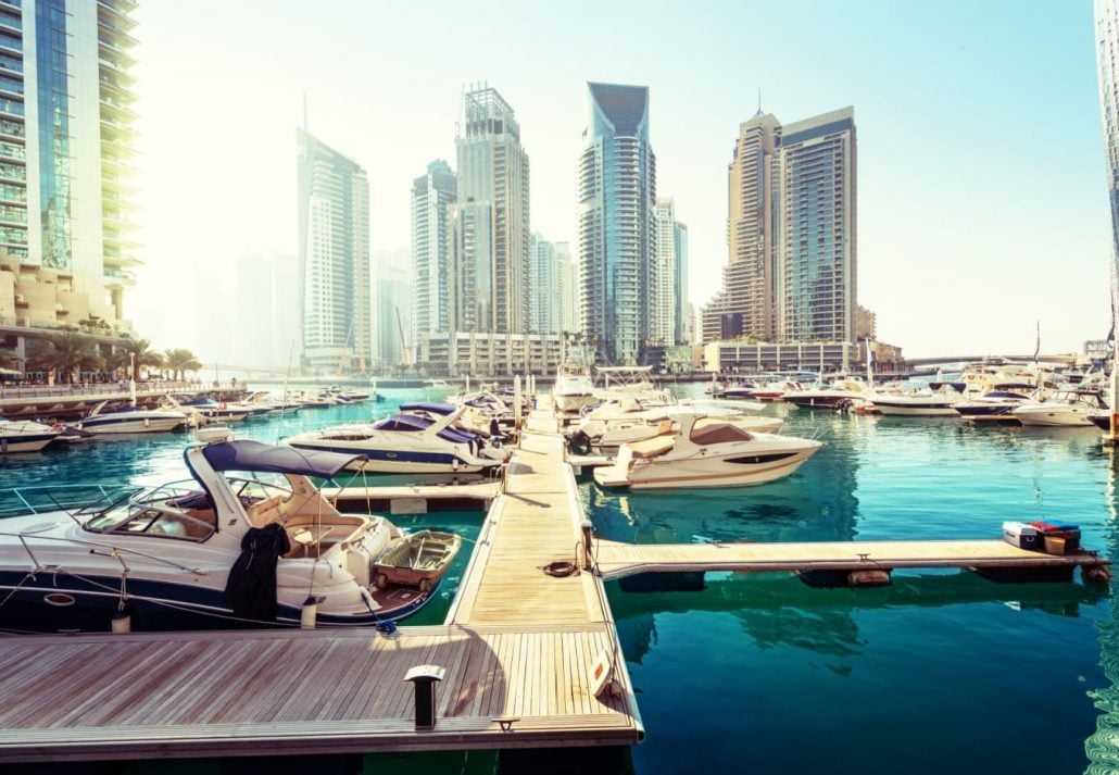 yachts at Dubai Marina