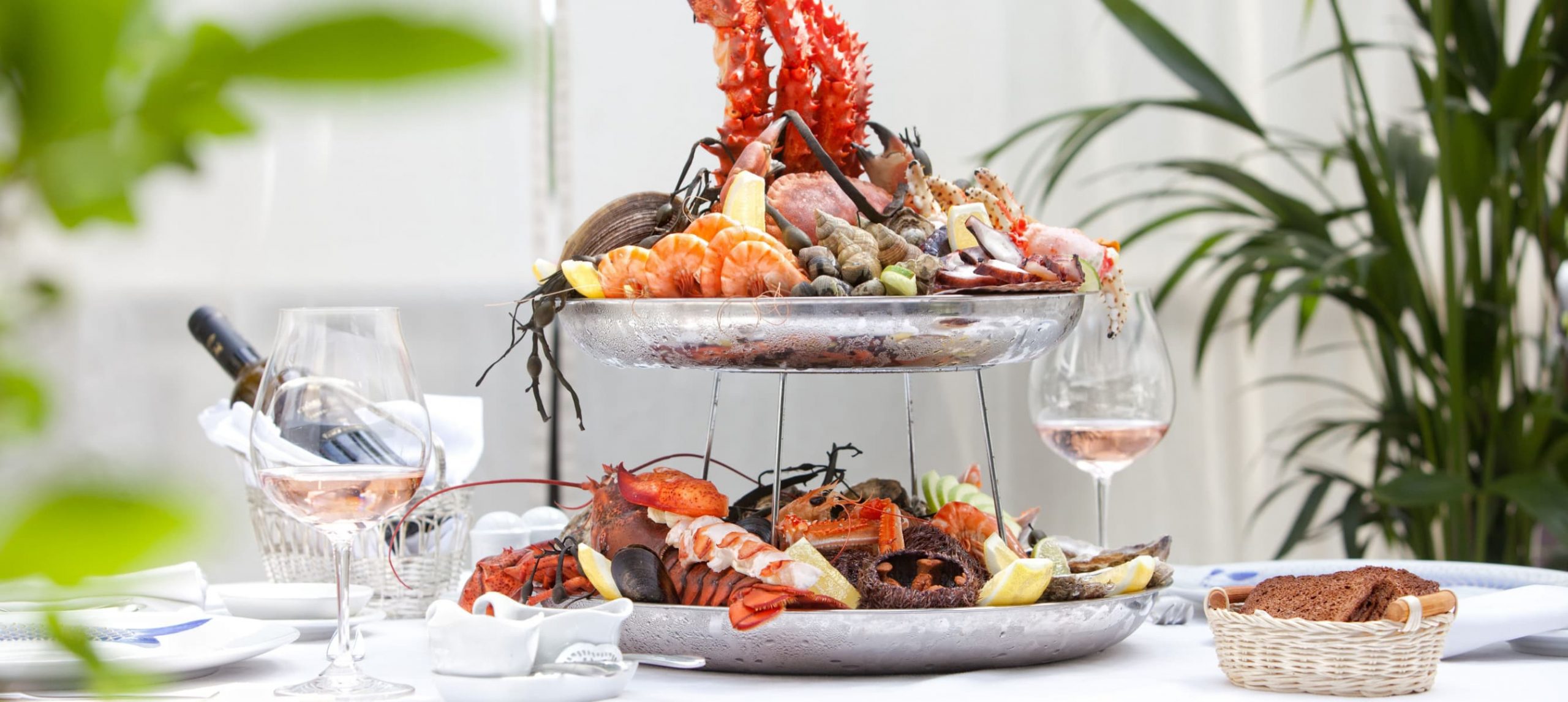 seafood on a table at a restaurant