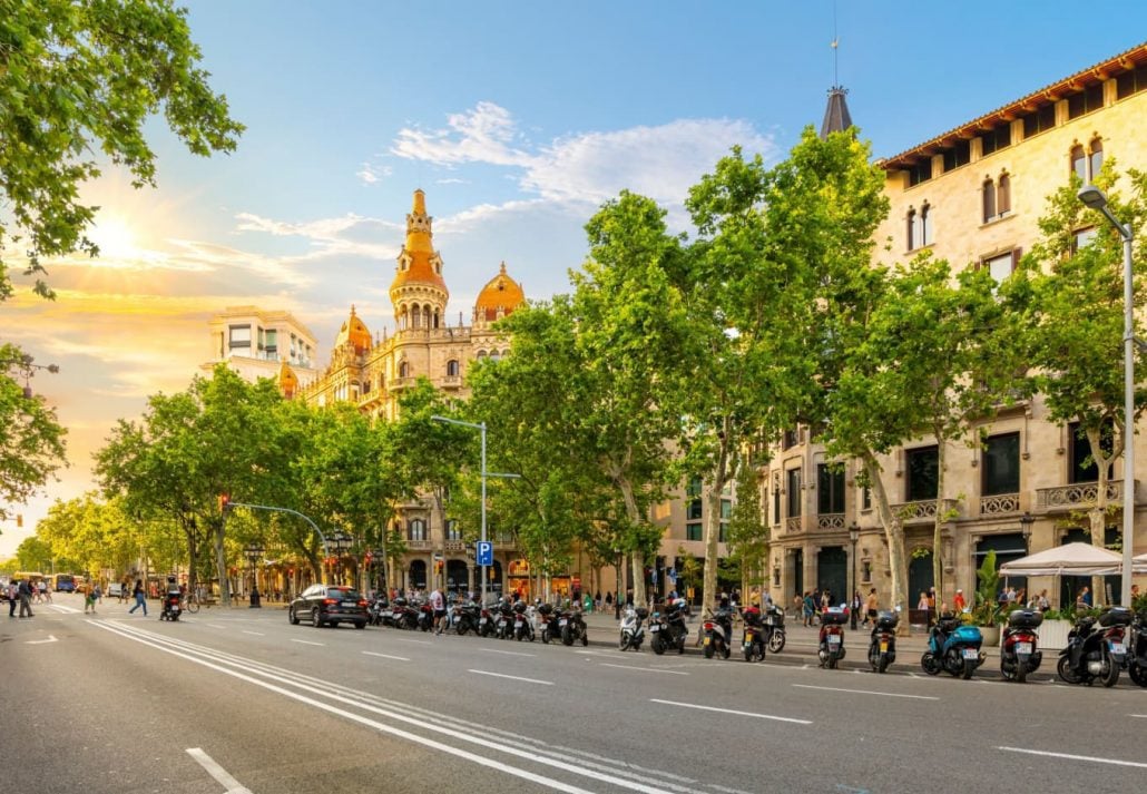 Passeig de Gràcia, Barcelona, Spain.