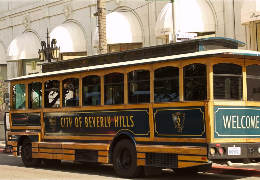 The Beverly Hills trolley, in Los Angeles, California.