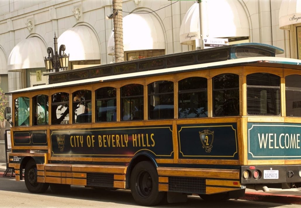 The Beverly Hills trolley, in Los Angeles, California.