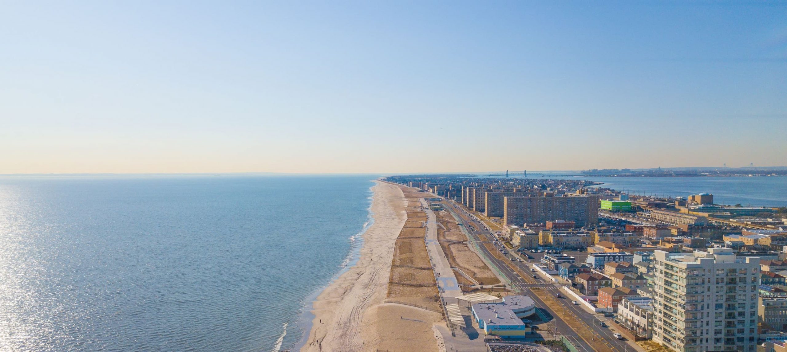 a long sandy beach in New York