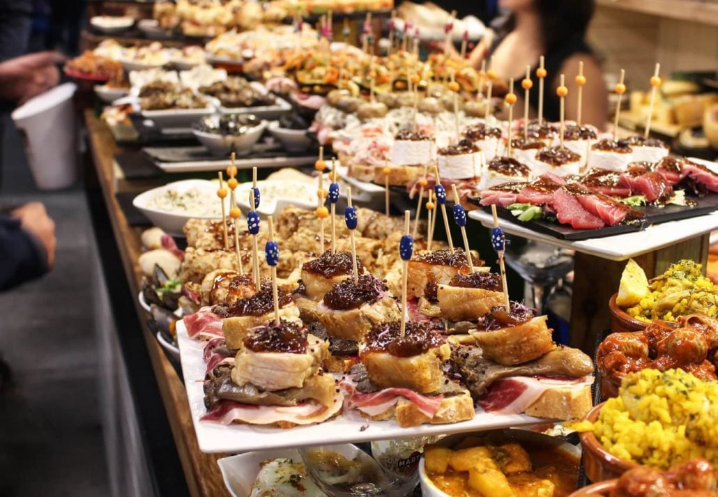 Tapas in Barcelona, Spain.