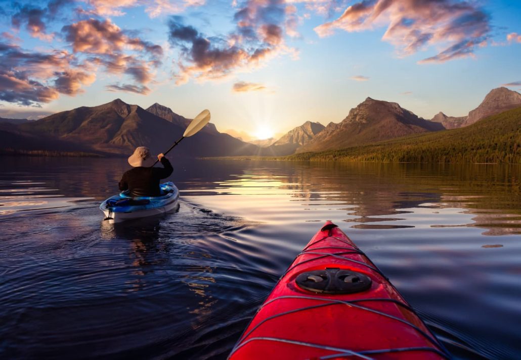 kayaking in Glacier National Park