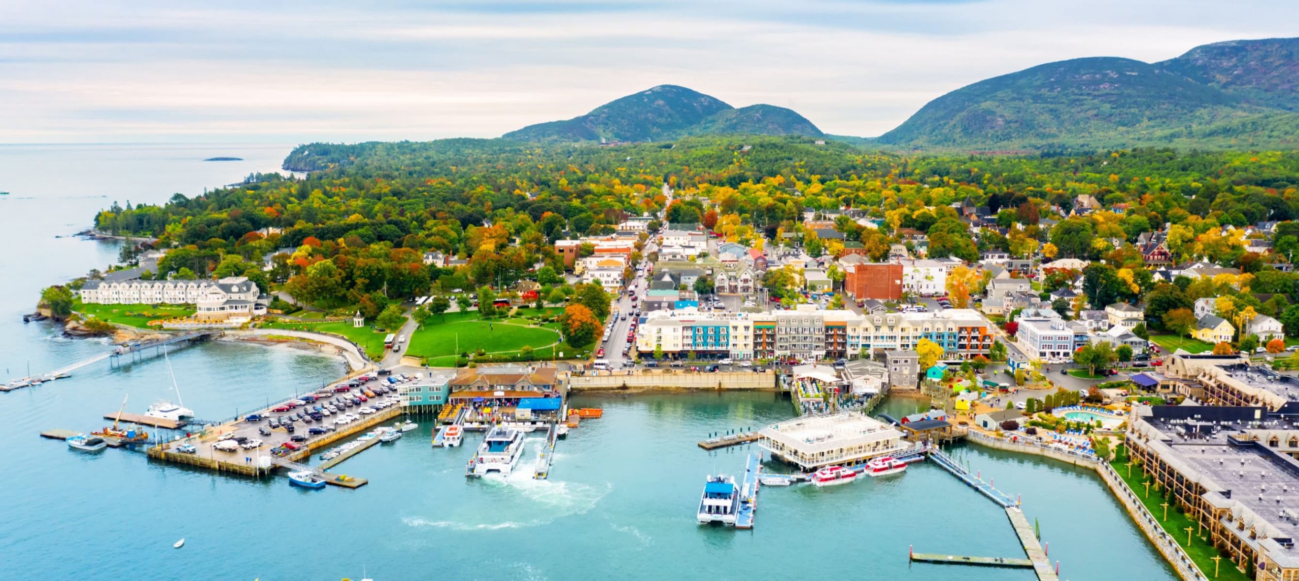 a view of Bar Harbor, Maine