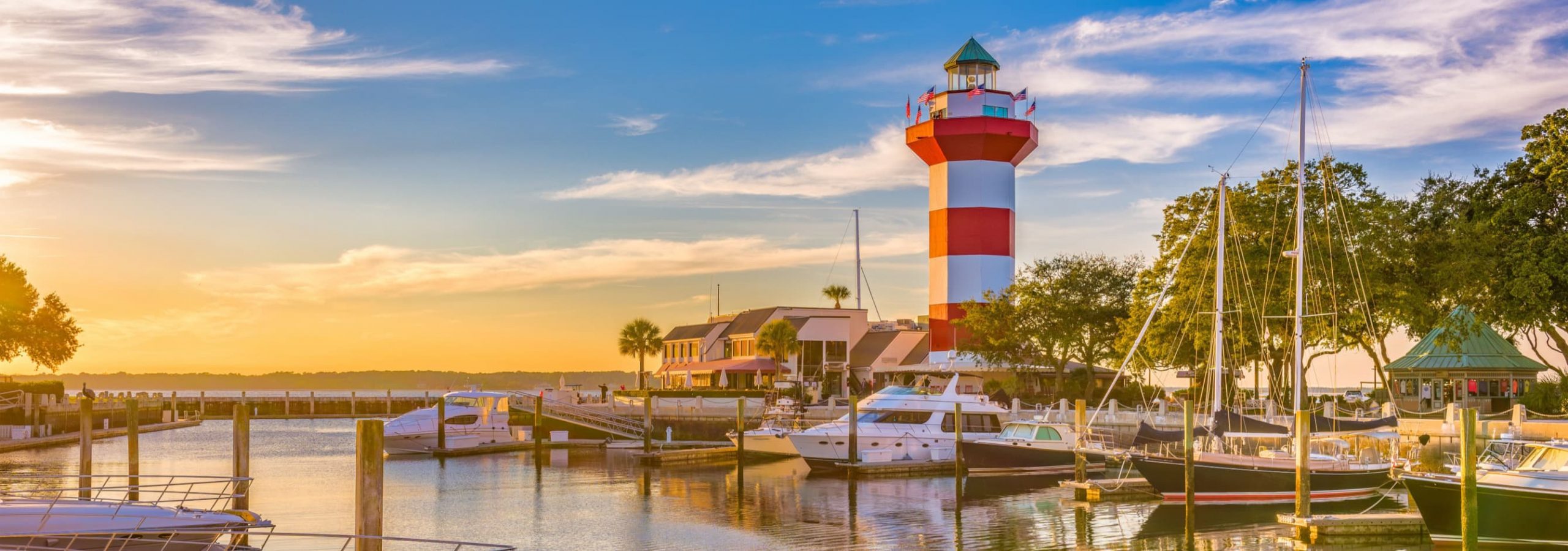 a view of Hilton Head Marina in Sea Pines Resort