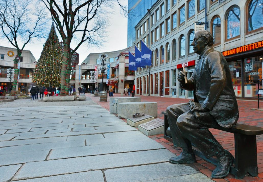 Christmas tree in Quincy Market