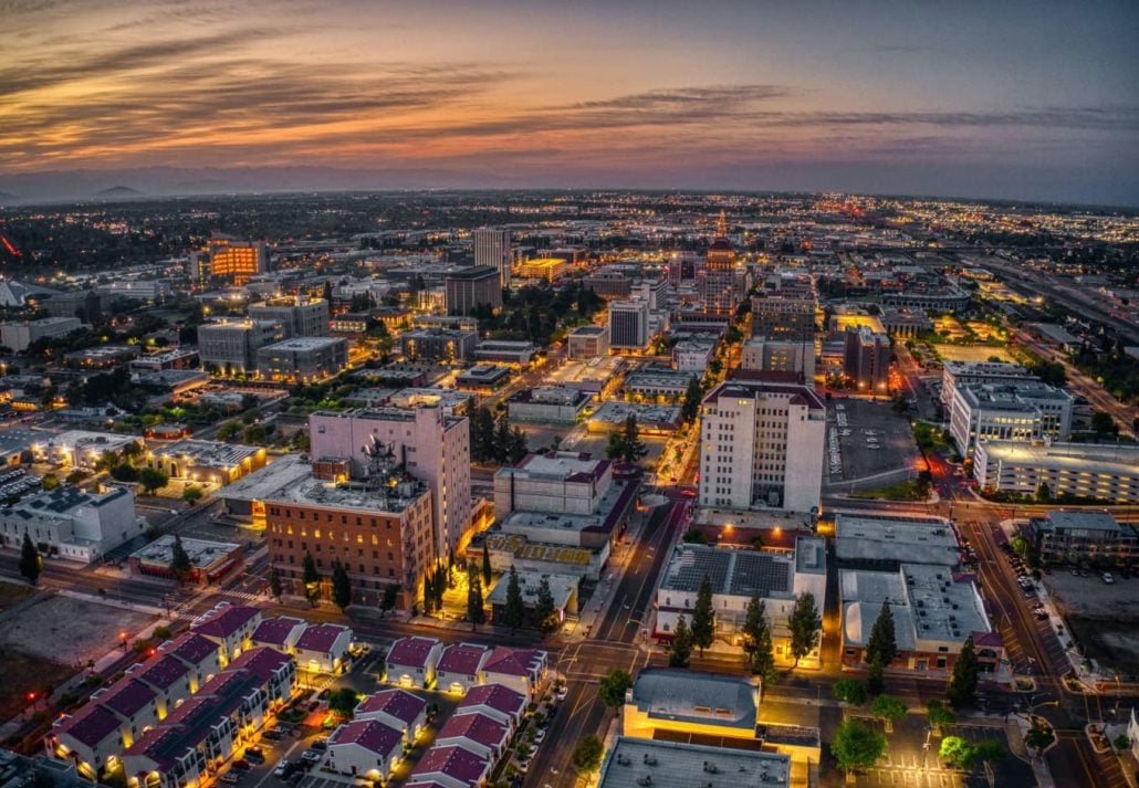 aerial view of Fresno