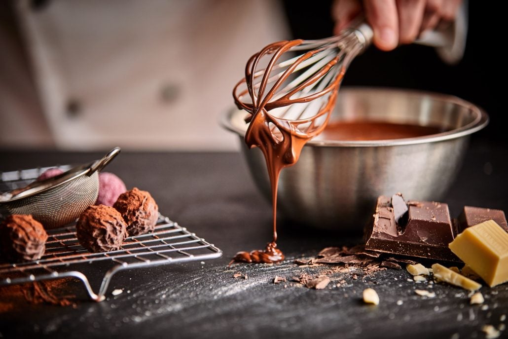 making of a chocolate dessert