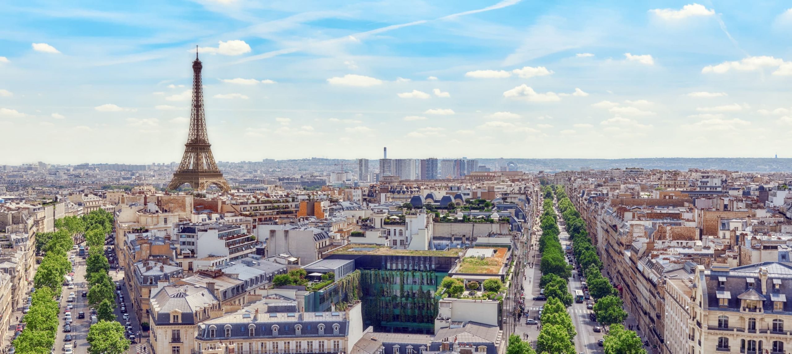 aerial view of Paris