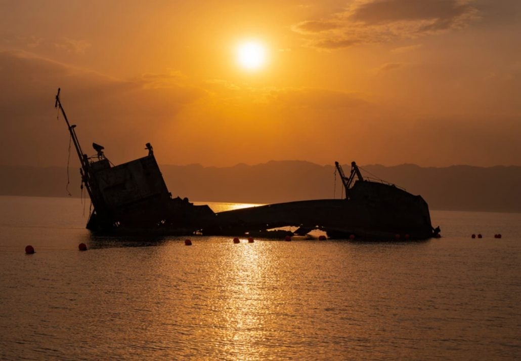 Haql Shipwreck Beach during the sunset