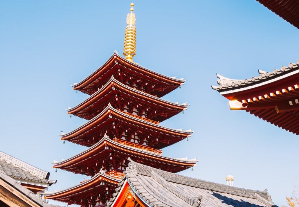 Five-Storied Pagoda at Sensoji Temple Tokyo
