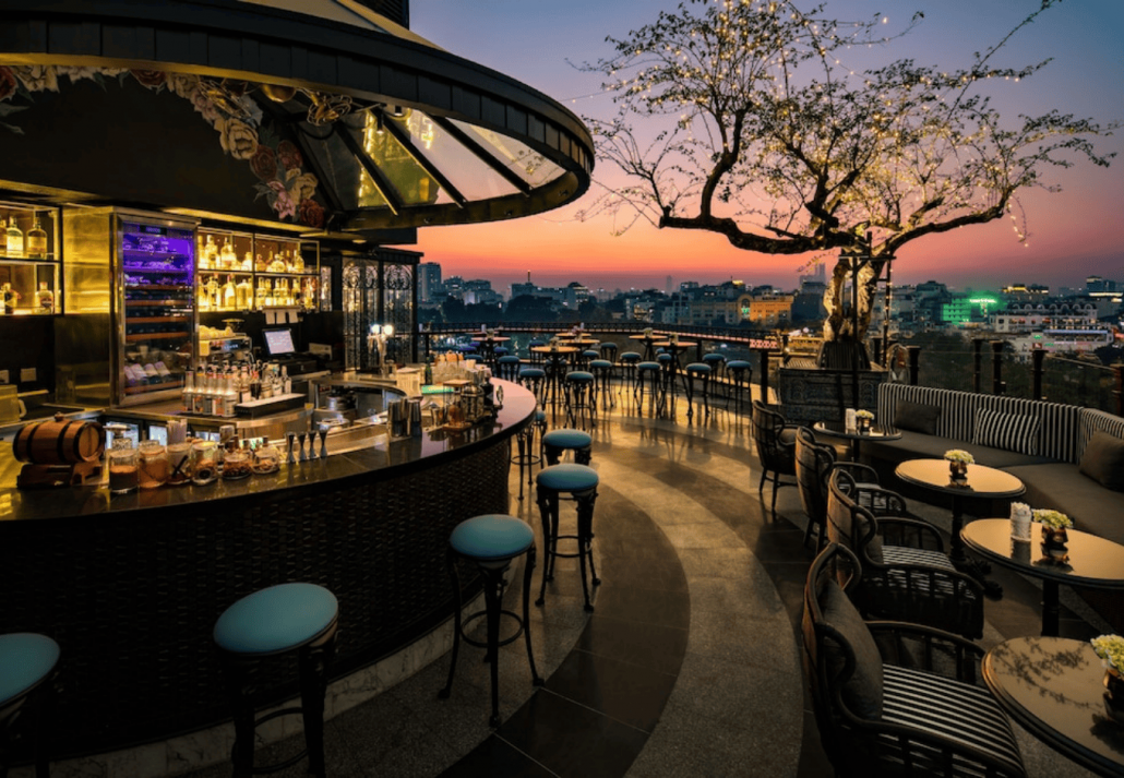 Hanoi Street Food & Café Guide- Rooftop Dining at the La Sinfonia Del Rey Hotel & Spa, overlooking Hanoi City