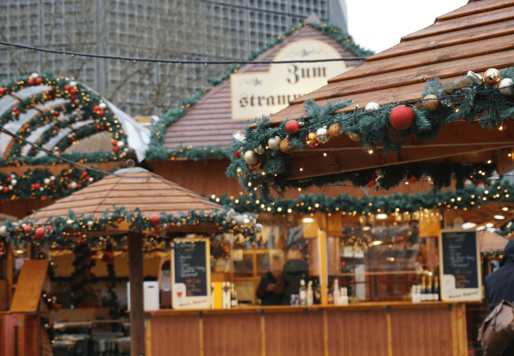 Food stall indicating the German delicacies 