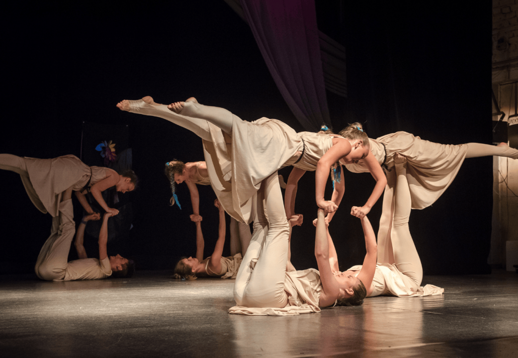 staging on the stage of a children's theater with actors